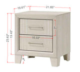 1pc Contemporary Two-Drawers Nightstand Bed Side Cabinet Wooden Furniture White/Beige Color B2741P330645