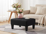 Small Footstool Ottoman with Thick Cushion, Angled Legs, Hidden Storage Compartment, Ink Black 77219682