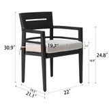 Outdoor Patio K/D Aluminum Stationary Dining Chairs 4PCS with Outdoor-grade Sunbrella Fabric W1886P163107