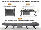 Patio Chaise Lounge Bed, Ergonomic Single Reclining Cot, Portable Heavy Duty Outdoor/Indoor 91892031