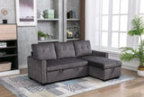 77 Inch Reversible Sectional Storage Sleeper Sofa Bed L-Shape 2 Seat Sectional Chaise With Storage W120343143
