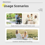 Aluminum Foldable Lightweight Adult Wheelchair, New Square Tube Design, 18" Seat with Front and Rear W3121P297492