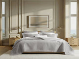 King 3 Piece Cotton Quilt Set Light Gray B035P496601