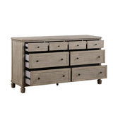 Gray Oak Finish Classic Transitional Bedroom Furniture 1pc Dresser of 8 Drawers Wooden Furniture B011P210428