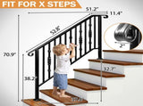 Matte Black Outdoor 4 Level Iron Handrail 88619565