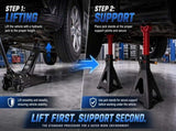 2 Ton Jack Stands Pair, HeavyDuty Adjustable Steel Car Jack Stands with Locking Pin, Safety Support 08338052