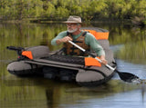 350lbs Inflatable Fishing Float Tube - 2 Air Chambers, Rod HolderFish Ruler, OrangeGray 91995958