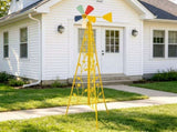 6.2ft Yellow 5-Blade Iron Windmill with Tripod Stand 75355345