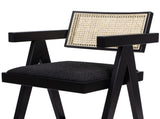 Milan 25.5" Modern Resin Webbing Back Bar Stool with Arms, Set of 3, Ebony Black Boucle B2719P238391
