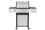 ZNTS 3-Burner Propane Gas BBQ Grill with Side Burner, 37230BTU Output With Enameled Cast Iron Cooking W2938P208382