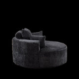55''L Chenille Sponge single sofa,No Assembly Required,Fluffy Modern Sleeper Chair for Living room, W834P221028