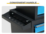 4-Drawer Locking Steel Tool Cart Blue & Black Two-Tone Design 63076679