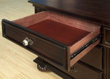 1pc Nightstand Only Traditional Dark Walnut Solid wood 3-Drawers Ball Bearing Metal Glides Antique B01179796