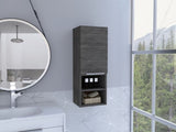 Mila Bathroom Cabinet, Two Interior Shelves, Two External Shelves, Single Door Cabinet -Smokey Oak B20091952
