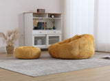 UNITED WE WIN Modern Bean Bag Chairs, Comfy Round Chair for Adults with Ottoman, Leisure Single Sofa W1568P361698