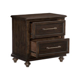 Solid Transitional Style Bedroom 1pc Nightstand of 2 Drawers Traditional Framing Driftwood Charcoal B011P208529