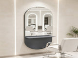 Allsteel Gray PowderCoated Frame with Mercury Mirror, Integrated Salon Mirror Station with Steel 04259159