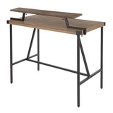 Gia Industrial Counter Table in Black Metal and Brown Wood-Pressed Grain Bamboo by LumiSource B202P223310