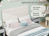 Modern Upholstered Bed Frame Premium Holland Velvet Fabric with Ergonomic Padding and Tufted W1935P362355