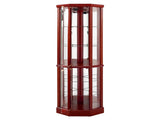 6 Shelf Lighted Corner Curio Cabinet with Adjustable Tempered Glass Shelves and Mirror Back, W1693P170931