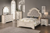 ZNTS Antique White Wooden 1pc Dresser Only Bedroom Formal Antique Walnut Top Storage 7-Drawers Dresser B011P236768