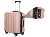 ABS Trolley Case 20in 24in 28in 3PCS Suitcase Set Striped Textured Suitcase Rose Gold 61816189