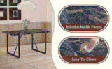 Industrial rectangular MDF black dining table for 4-6 people with 1.5 inch thick MDF top and black W1151P185154