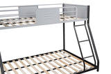 ZNTS Metal Twin over Full Bunk Bed/ Heavy-duty Sturdy Metal/ Noise Reduced/ Safety Vent Board Guardrail/ 69082850