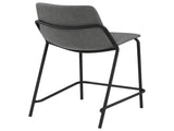 Grey and Black Counter Height Stools with Footrest B062P145615