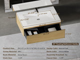 30'' Floating Bathroom Vanity with Sink, Wall-Mounted Striped Storage Cabinet with Soft-Close Drawer W1573P265195