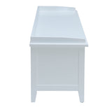 Beige and White Bench with 3-Drawer B062P189198