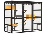 Cat Catio Outdoor Cat Enclosure for Multiple Indoor Outdoor Cats, Large Wooden Walk-in Cat House W3166P475540