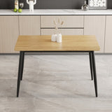 Modern minimalist wood grain tabletop dining table, stylish dining table, kitchen dining table, W1727P229029