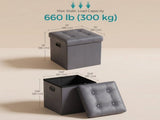 15-Inch Storage Ottoman, Dark Gray Synthetic Leather 81376274