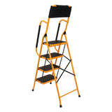 Iron 4-step step ladder with handrails ginger 96373453