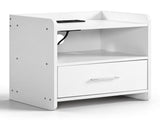 2PCS Nightstands Particleboard & Melamine-Faced Storage Cabinet with 2 USB Ports 35618343