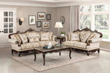 Formal Traditional Luxury Sofa Cherry Finish with Gold Tipping Solid Wood Living Room Furniture 1pc B011P290784