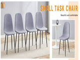 Luxury Simple Chair - Set of 4 Light Gray Linen-Cotton Material High Resilience Dining Chair with W1151P262614