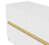 ZNTS 6 Drawer Dresser Long Dresser for Bedroom Wood Clothes Organizers and Wide Storage Drawers 16.34" D 20693191