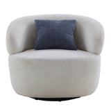 Swivel Barrel Living Room, Single for Small Space Comfy Round Sofa Boucle Accent W876P199947