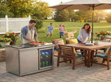 Sink and Fridge Combo for Outdoor Kitchen, 70L Refrigerator and Sink with Pull-Down Faucet, Brushed W3867P571597