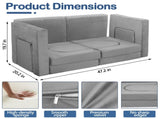12 PCS Modular Kids Play Couch, DIY Convertible Foam Play Toddler Building Fort Sectional T5880P493403