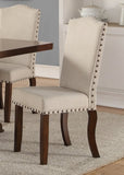 ZNTS Classic Cream Upholstered Cushion Chairs Set of 2pc Dining Chair Nailheads Solid wood Legs Dining HSESF00F1546