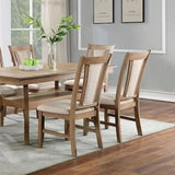 ZNTS Transitional Set of 2 Side Chairs Natural Tone And Beige Solid wood Chair Padded Leatherette B011104626