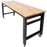 Workbench - 60" Wide Rolling Workbenches for Garage - Adjustable Height, Workshop Tool Bench, Metal W46560405