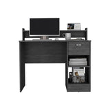 ZNTS Computer Desk with Top Open Shelf, 1-Drawer and 2-Storage Shelves, Smokey Oak B097133208