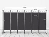 5.74FT 6-Fold Top With Shape 160g Polyester Cloth Plastic Feet Carbon Steel Frame Foldable Screen 49481759