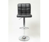 Swivel Faux Leather Adjustable Hydraulic Bar Stool, Set of 2, Black T2574P164839