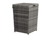 With Top Cover Iron Frame Rattan Trash Can Gary Gradient 49962159