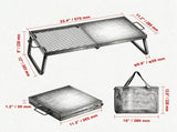 Folding Campfire Grill, 22.4" Portable Camping Grates Over Fire Pit, Camp Fire Cooking Equipment 42564853